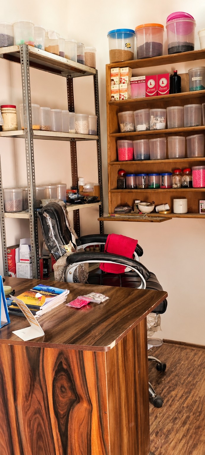 Clinic consultation and storage area at Dr. Aman Clinic in Kurukshetra